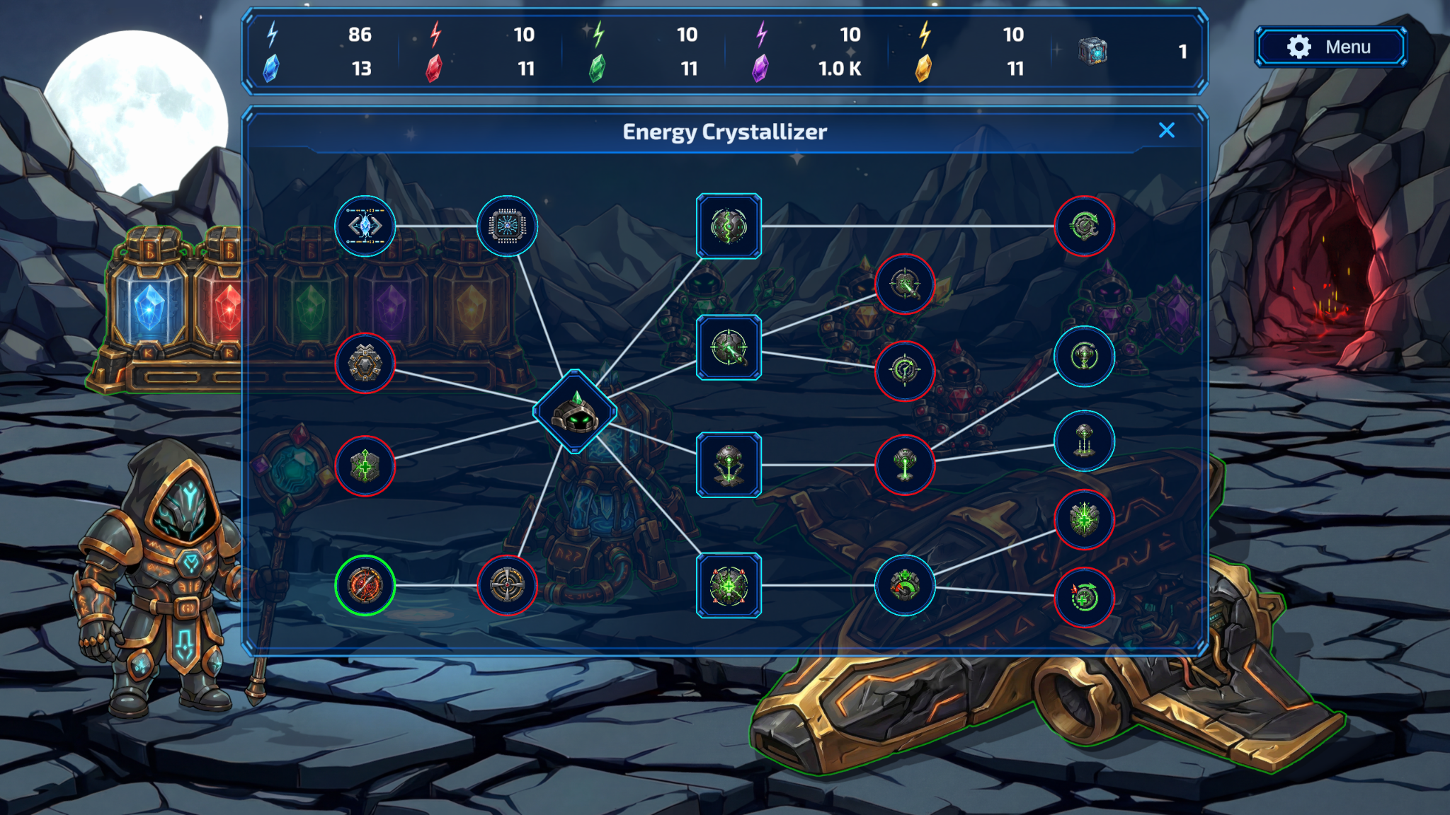 Upgrade tree gameplay